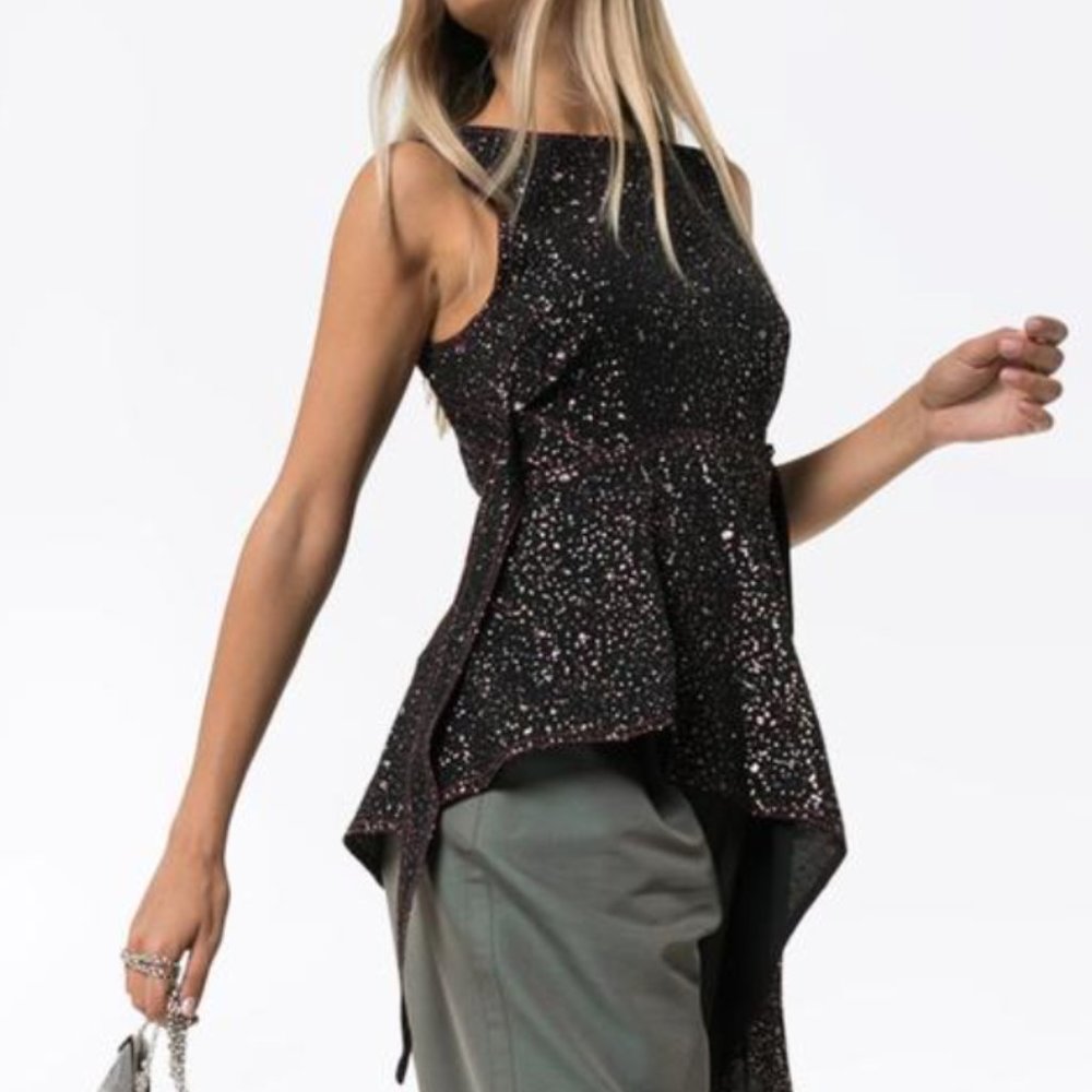 Sies Marjan Multicolor Genevieve Asymetric Glittered Crepe Blouse